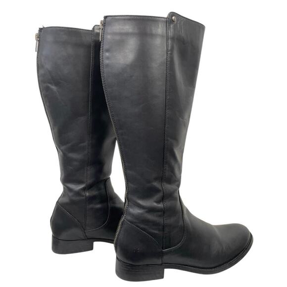 Frye Melissa Button Leather Tall Riding Boots Black Size 8 Equestrian Back Zip - Picture 5 of 14